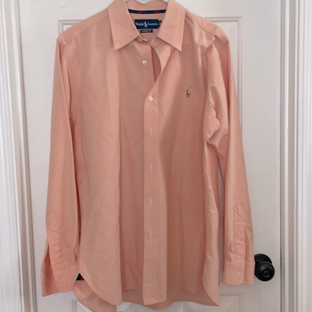 Ralph Lauren, Classic Cut, Light Orange, Large button down.